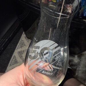 Newark International Airport 50 Years Wine Beer Glass Collectible Fragile Used N